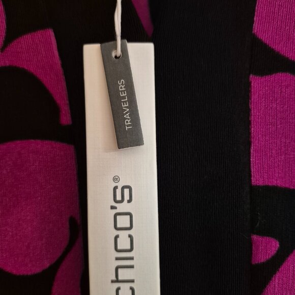 Chico's Travelers Modern Feather Kurta (tunic) Size 3 (XL/16), Fresh Plum. NWT - Picture 3 of 5